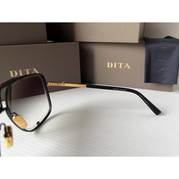 DITA Mach Five DRX 2087-A Matte Black Yellow Gold 18K / Gray Gradient Sunglasses - Picture 10 of 12